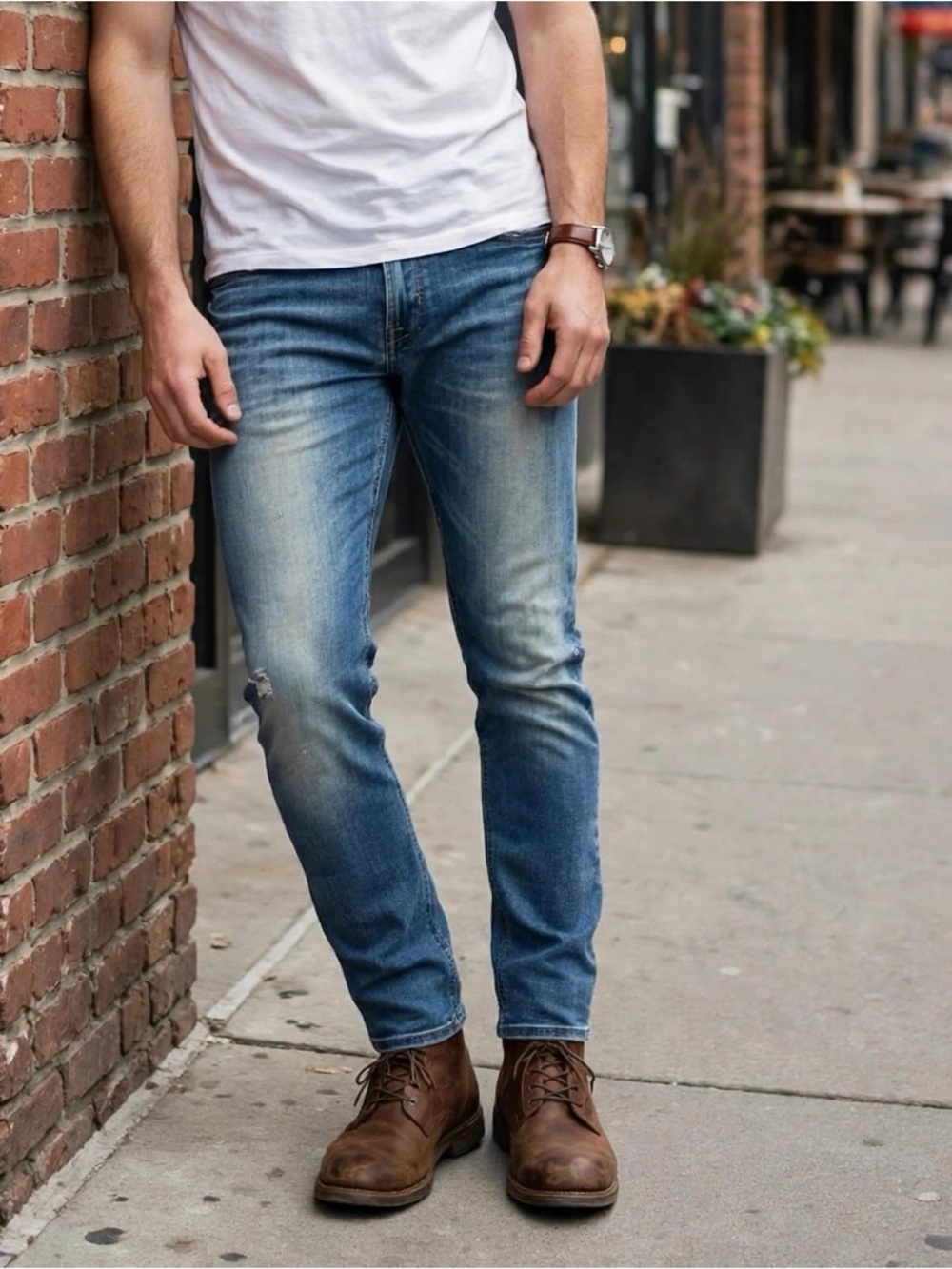 Buffalo David Bitton Jeans Mens 32 32 Evan X Slim Straight Stretch Blue Faded